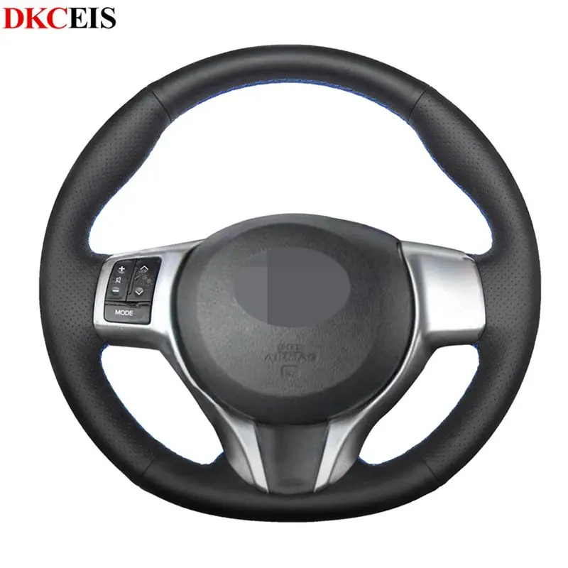 Сшитая вручную Черная мягкая искусственная кожа чехол на руль для Toyota Yaris 2018 2017 2012