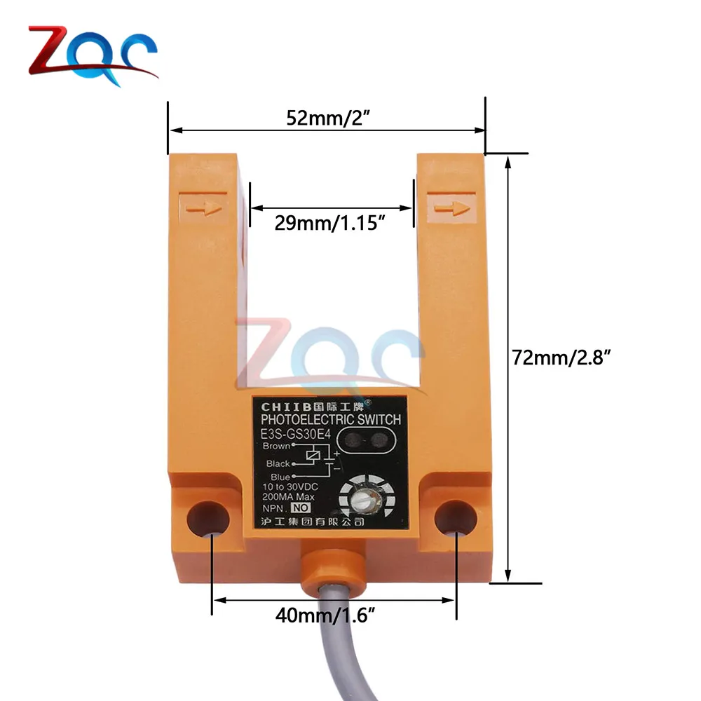 E3S-GS30E4 30 мм индукционный комнатный настенный фотоэлектрический датчик луча Тип
