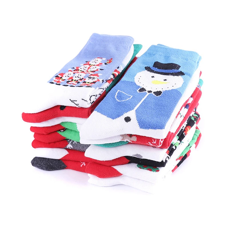 15 Styels новейшие рождественские носки Санта Клаус Снеговик Снежинка Лось подарок