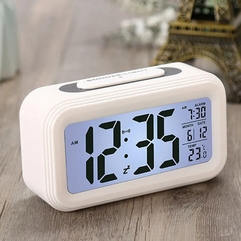 Led Digital Alarm Clock Backlight Display With Temperature Calendar Snooze Function Clocks For Home Office Travel