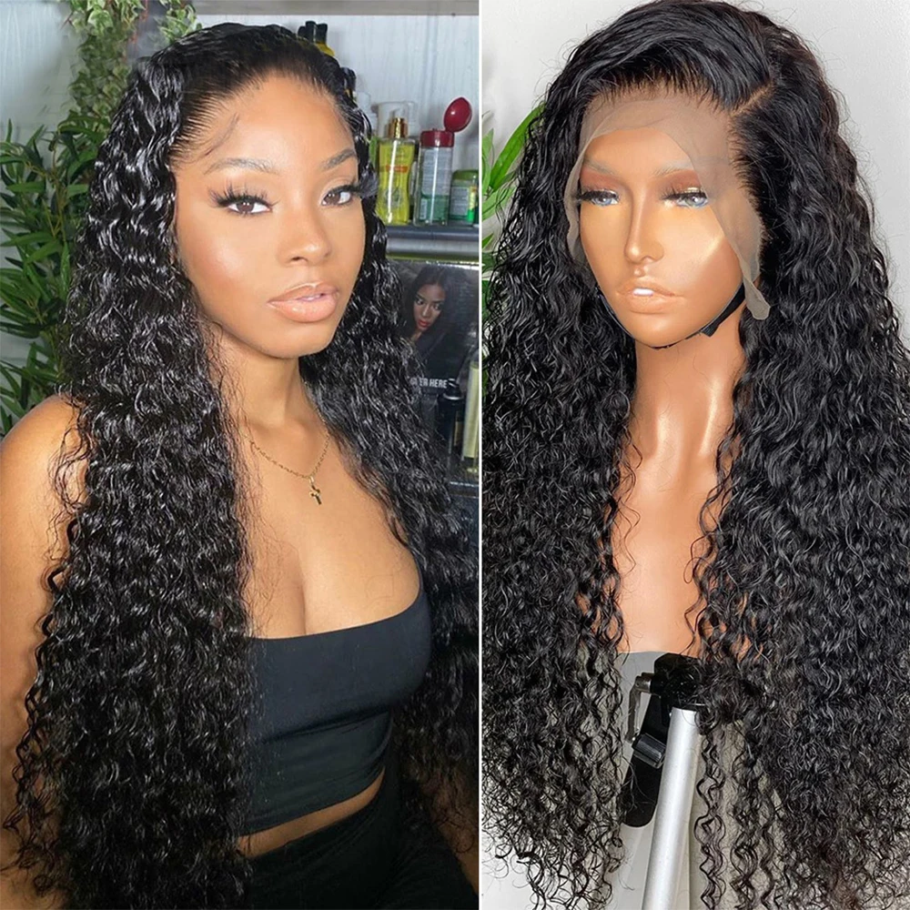 

30 Inch Curly Lace Front Human Hair Wigs Brazilian 13x4 Lace Frontal Wigs for Women Human Hair 4x4 Closure Deep Wave Frontal Wig