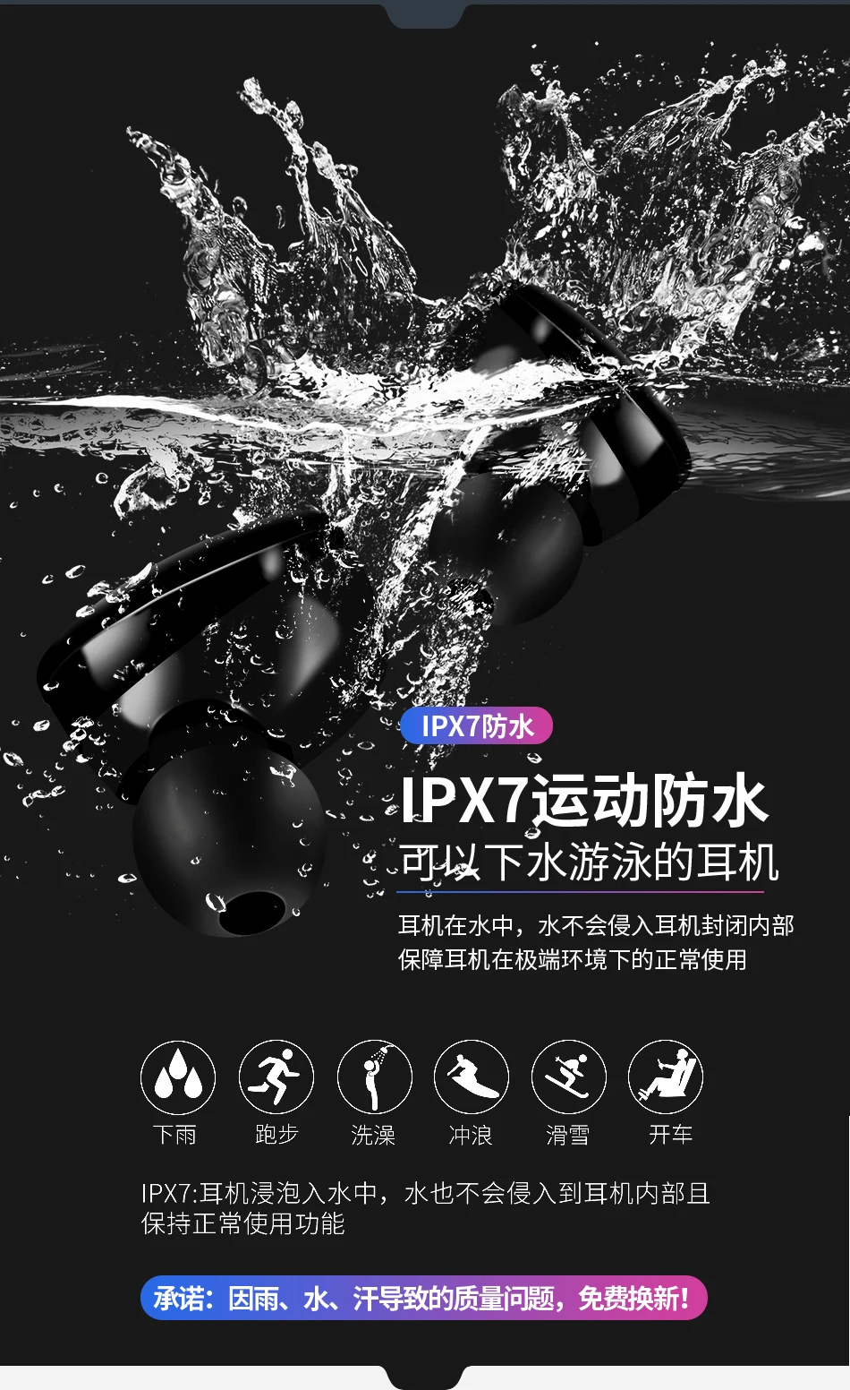 MissAudio YINYOO A01 Bluetooth наушники 5,0 TWS Беспроводные водонепроницаемые наушники Bluetooth с шумоподавлением наушники вкладыши