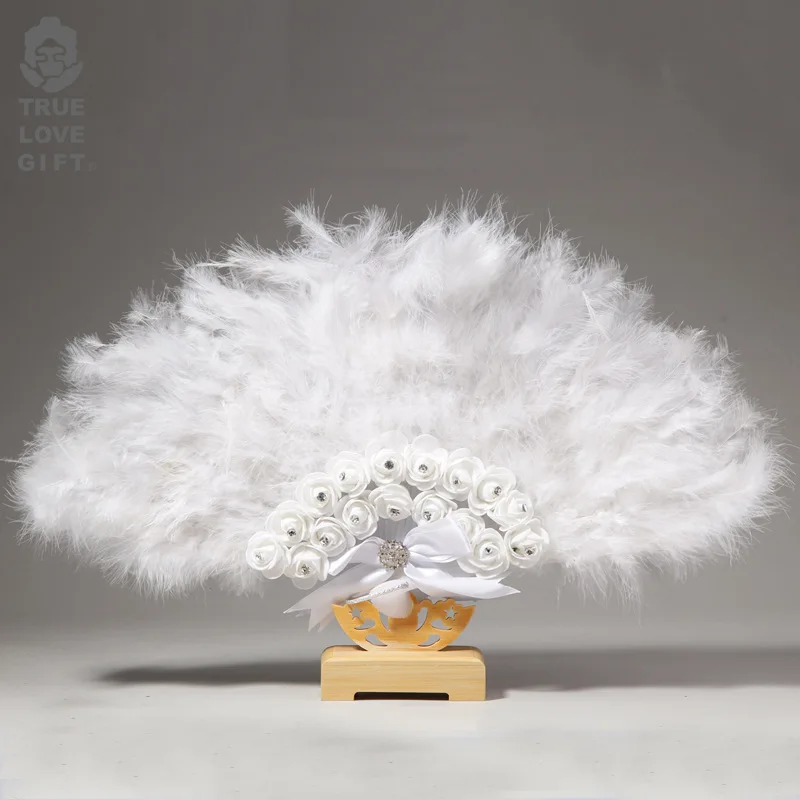 

Свадебный веер с перьями, реквизит для выступлений, свадебный веер для невесты, декоративный веер с перьями, кружевной веер, Ручной Веер