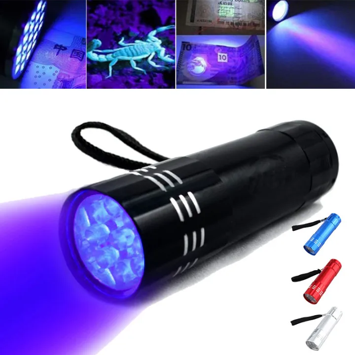 

Mini UV ULTRA VIOLET 9 LED Flashlight Torch 4.5v Light Waterproof Aluminum Lamp Outdoor Portable Tactical Lighting Tool UV Lamp