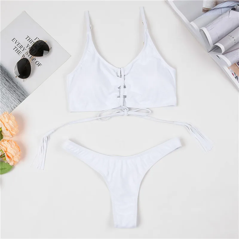 

Women's Swimsuit Swimwear Bikinis Set 2021 Bikinis New Summer Two-piece Swimming Clothes Set Solid Color