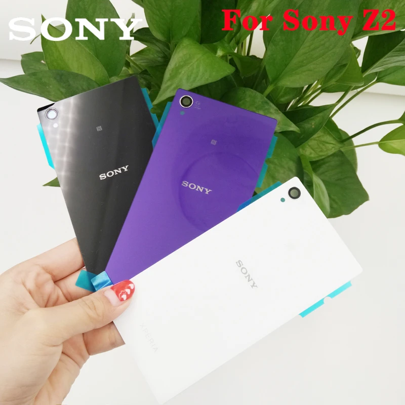 Задняя крышка батарейного отсека стеклянная для Sony Xperia Z2 L50W L50 D6503 D6502 задняя дверь