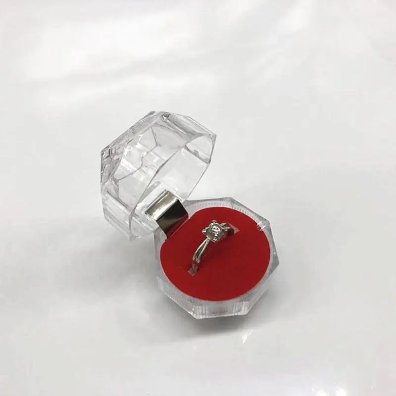

20Pcs Portable Ring Earring Box Acrylic Transparent Wedding Jewelry Organizer stylish decorate home gift box for friends