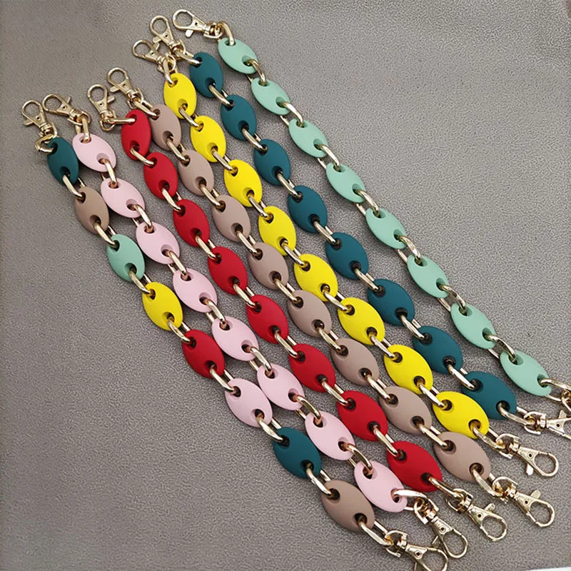

New Fashion Women Handbag Accessory Chain Detachable Replacement Pig Nose Shape Retro Frosted Resin Strap DIY Clutch Chains