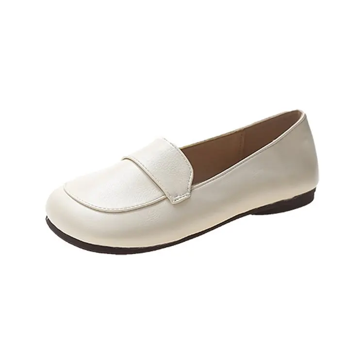 

2021 New Woman Casual square toe flats sneakers ballet shoe women solid shallow slip on loafers soft leather grandma shoe femme