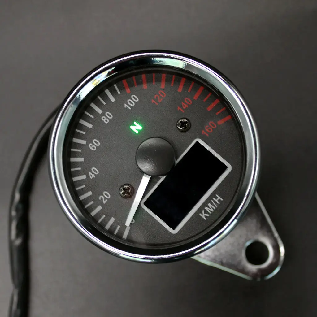 12V Motorbike Chrome LED Speedometer Tachometer Odometer Multifunction Gauge | Автомобили и мотоциклы