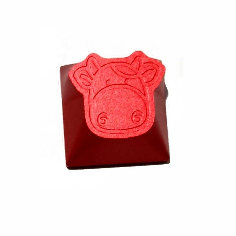 

Aluminium Alloy Keycap Cattle Design Cherry Profile Keycap Customized Stereoscopic Relief Keycaps for DIY Keyboards 1PC
