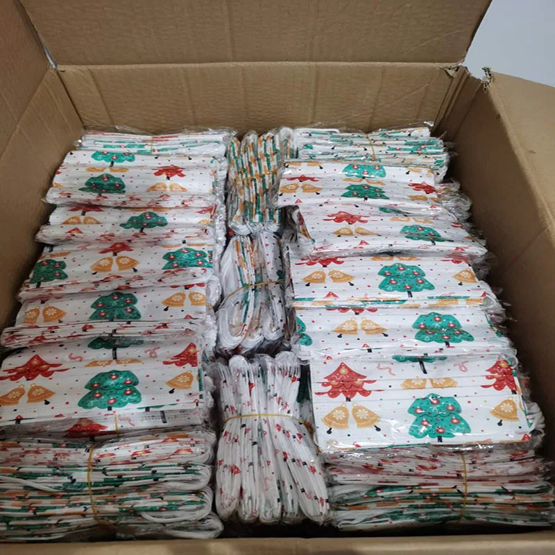 

Adult Children Disposable Unisex Printed Christmas Soft Masks For Adults 3-Layer Masks Outdoor Protective Face Mask Mascarillas