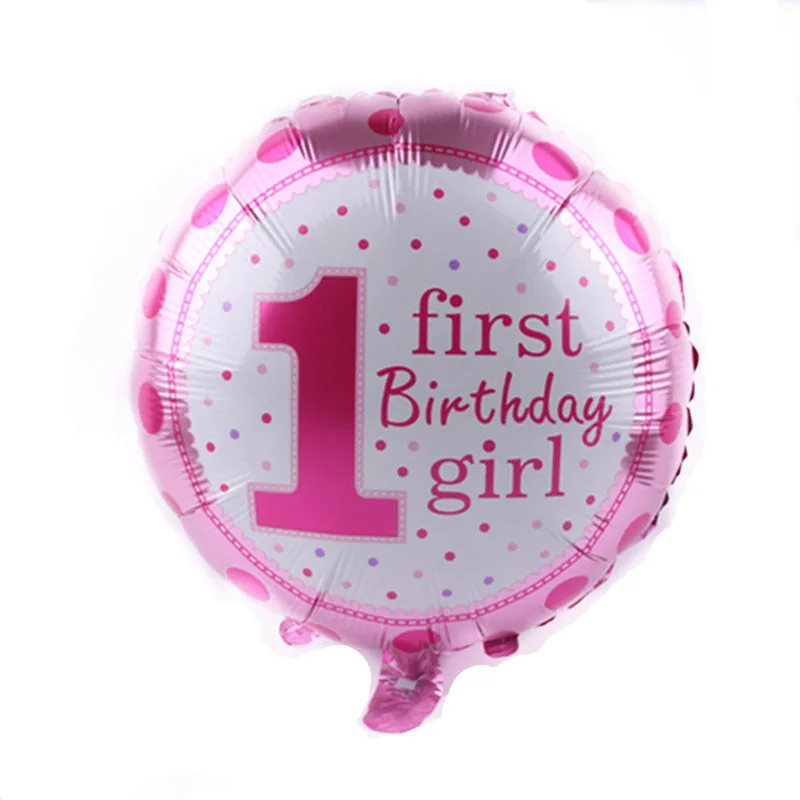 G10 18-дюймовый Baby Shower Пол раскрыть Фольга воздушный шар Дети 1st День рождения Фольга воздушные шары для мальчиков и девочек, в первую очередь предметы для украшения дня рождения - Цвет: G10