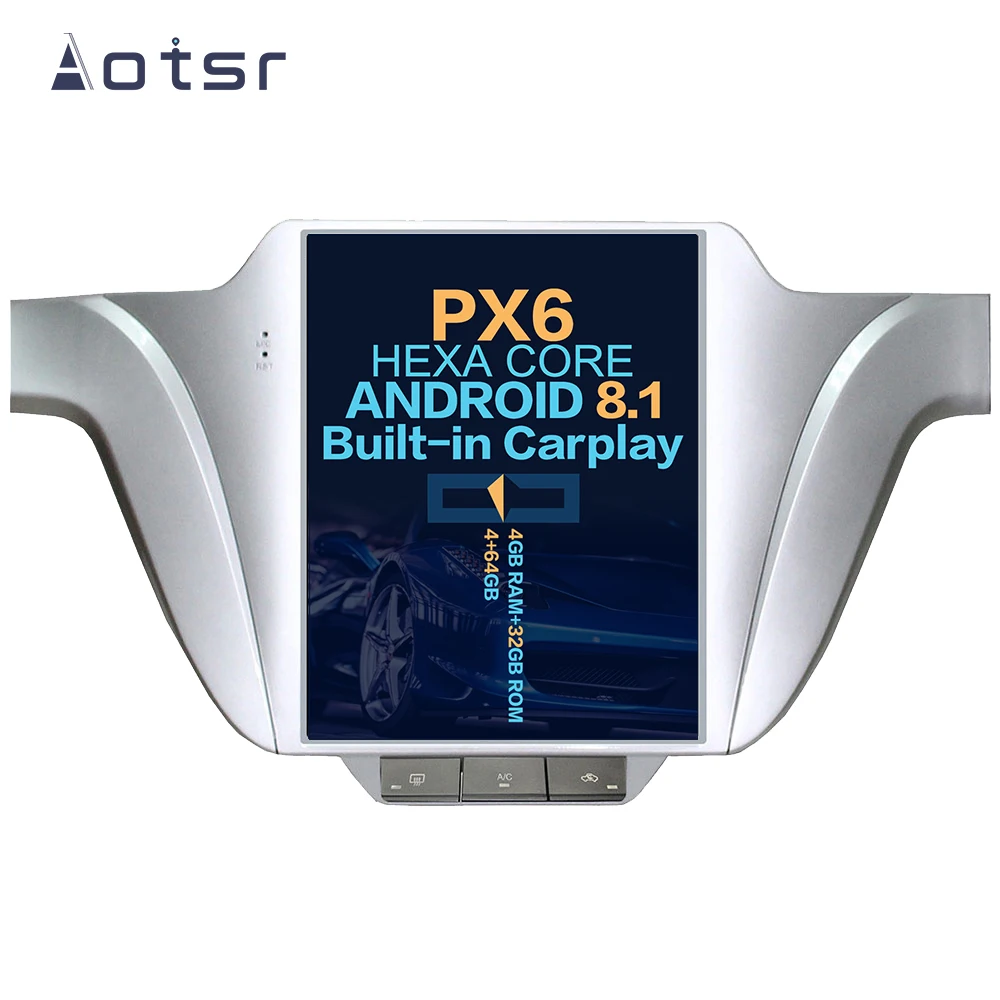 Автомобильный мультимедийный DVD плеер Aotsr Tesla с вертикальным экраном 10 4 дюйма Android