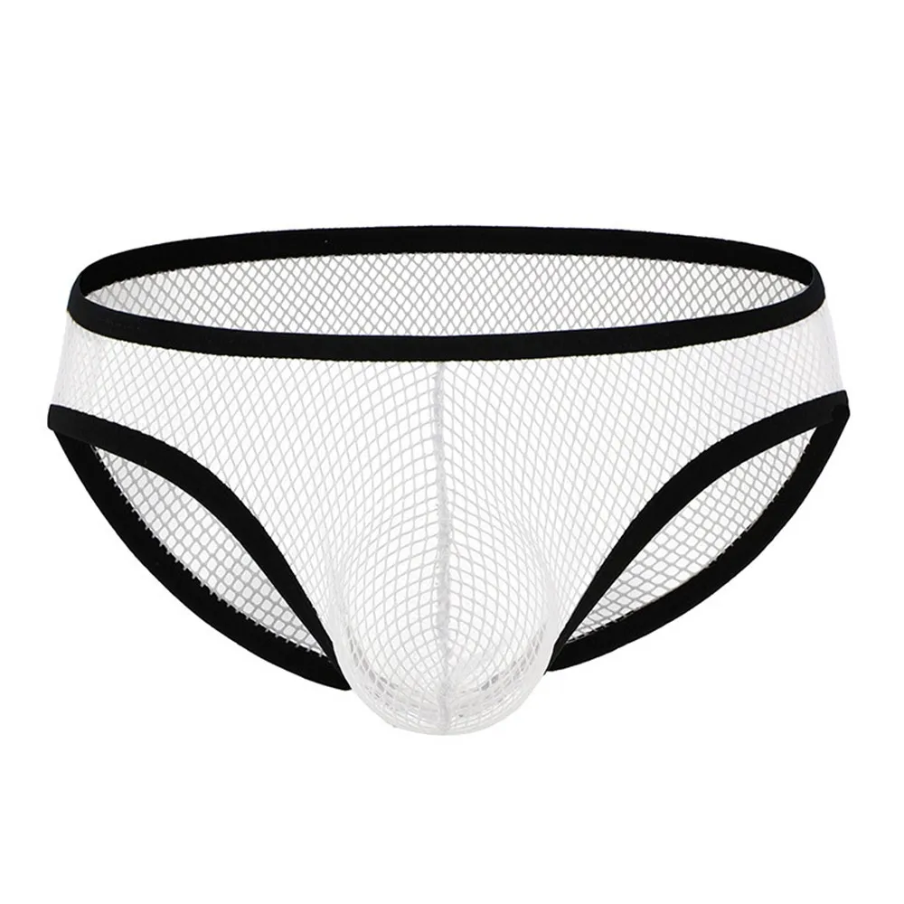 

Mesh Penis Big Pouch Panties Briefs Mens Sexy Underwear Bulge Pouch Stretchy Underpants Low Rise Hollow Cock Pouch Gay Men Brief