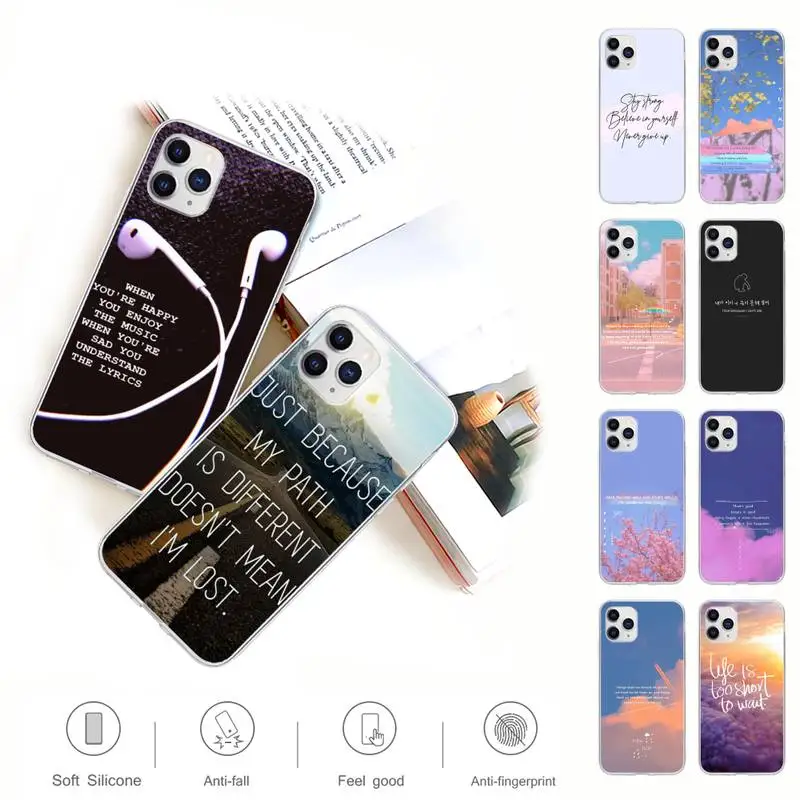 

Sentence Quotes Transparent Cell Phone Cover Case For IPhone 12 11 Pro Max Xs X Xr 7 8 6 6s Plus 5 5s Se 2020