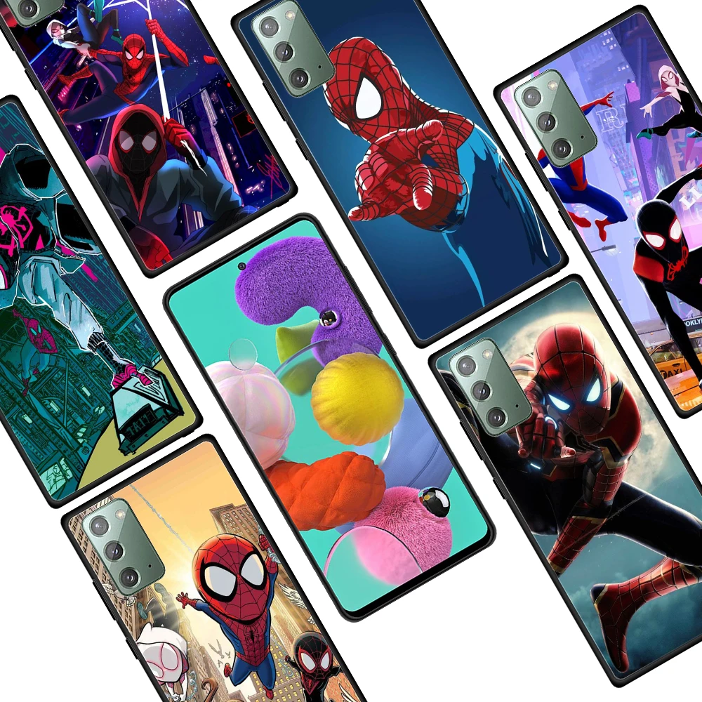 

Mavel Super Hero Spider Man for Samsung Galaxy Note 20 Ultra 10 Plus 5G M62 M60S M40 M31S M21 M10 F52 Soft Black Phone Case