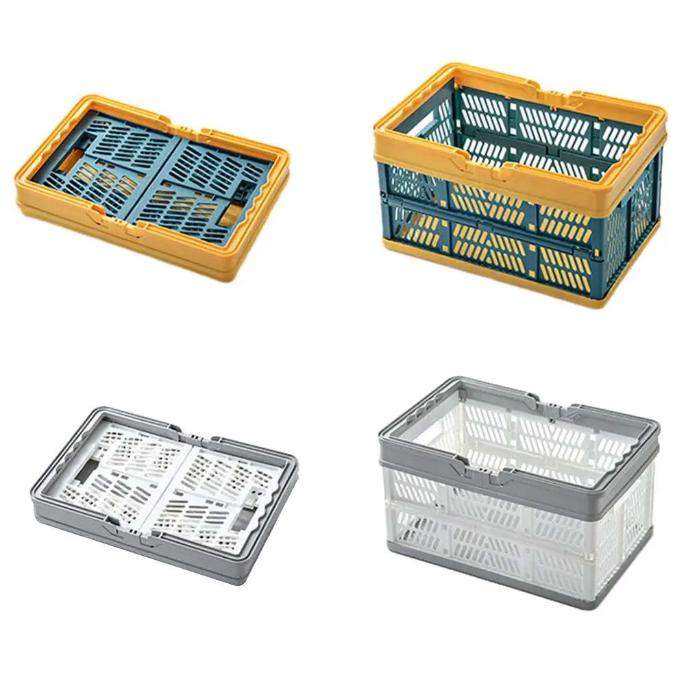 

Folding Storage Basket Portable Breathable Food Storage Snack Container Holder For Shopping Home Storage Organizer