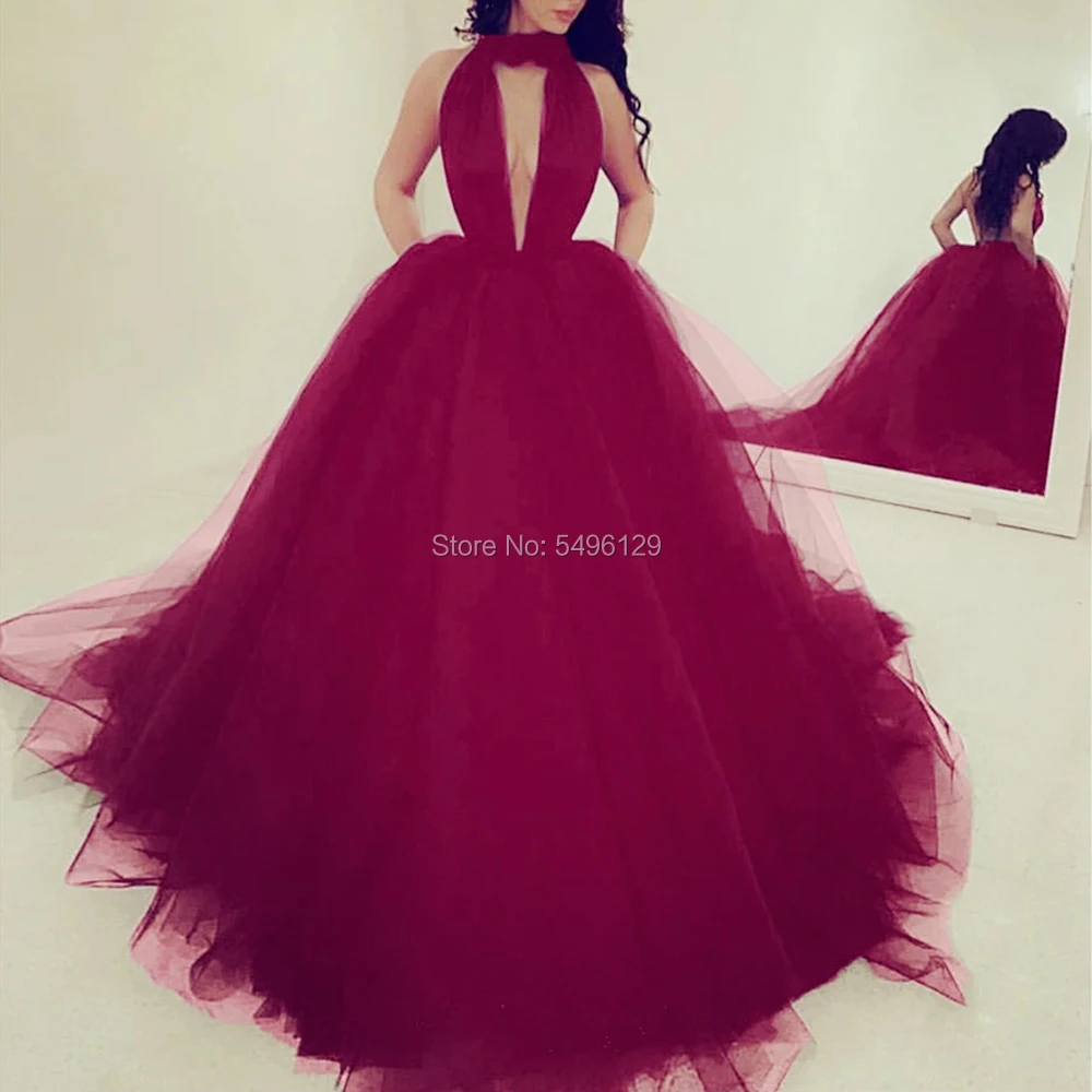 

Уникальный фатиновое платье трапециевидной формы платье для выпускного вечера Sexy Холтер Глубокий V образным вырезом вечернее платье знаменитостей выпускное платье Вечерние, с низким вырезом на спине и карманами с низким вырезом на спине