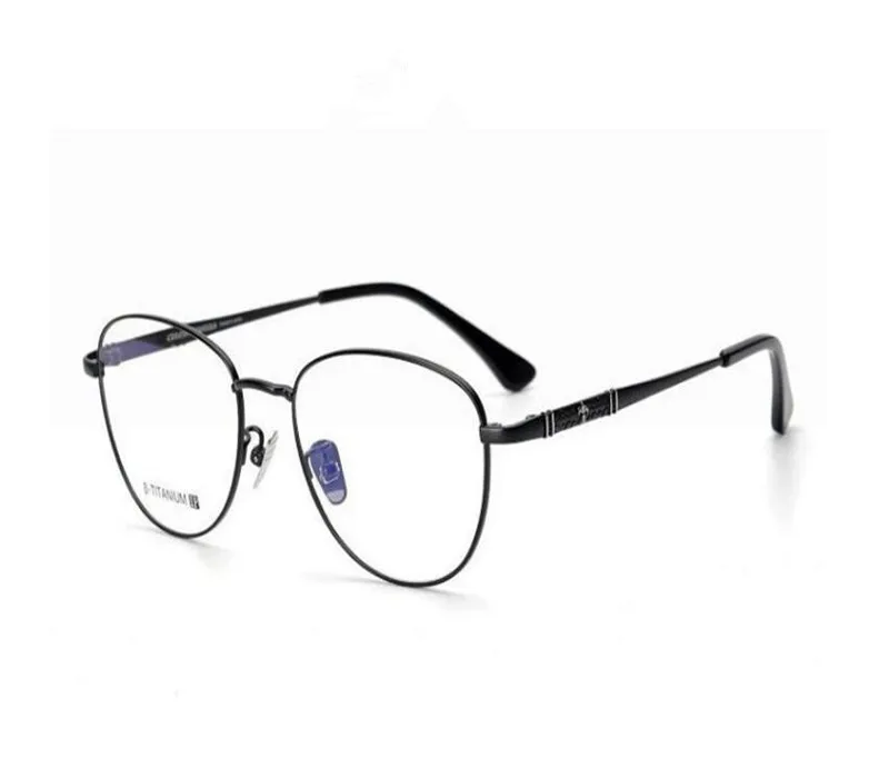 

MONGOTEN Brand Design B-titanium Retro Unisex Full Rim Myopia Eyeglasses Frame Goggle Clear Lens Silver Black Optical Eyewear