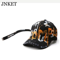 jnket graffiti drawing men and womens baseball cap long strap hip hop hats couples snapbacks hats outdoor sunhats casquette