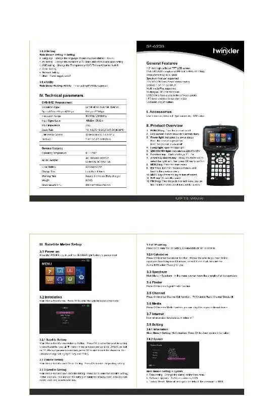 Twinkler SF-620S DVB-S2 спутниковый искатель с 4,3 дюймовым ЖК-экраном спектр WiFi CS анализатор монитор камеры cctv Satfinder
