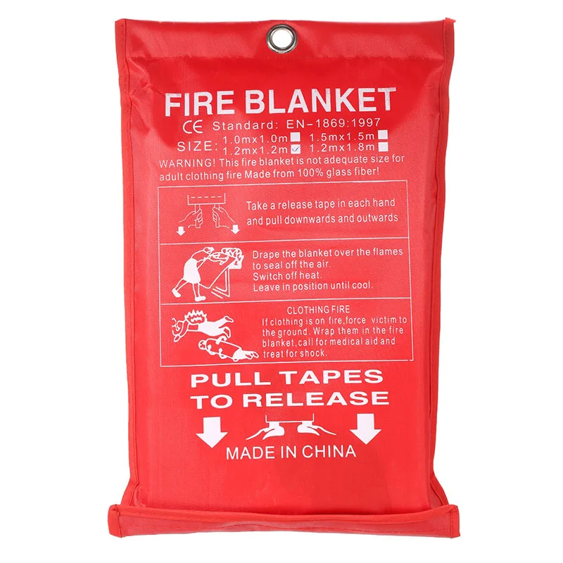 

ZK40 Dropshipping 1M x 1M Sealed Fire Blanket Home Safety Fighting Fire Extinguishers Tent Boat Emergency Survival Safety Cover