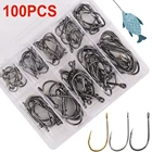 100 шт., рыболовный крючок из углеродистой стали