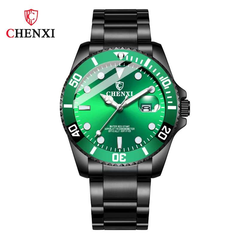 

CHENXI Men's Business Watch Casual Premium Waterproof Luminous Luxury Fashion Black Quartz Watch WA184