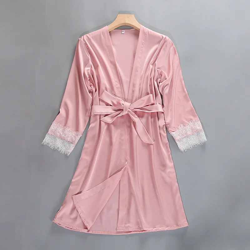 

Lounge Sleepwear Party 4PCS Lace Pajama Set Women Sexy Lingerie Pijama Mujer Satin Silk Nightwear Sleep Top