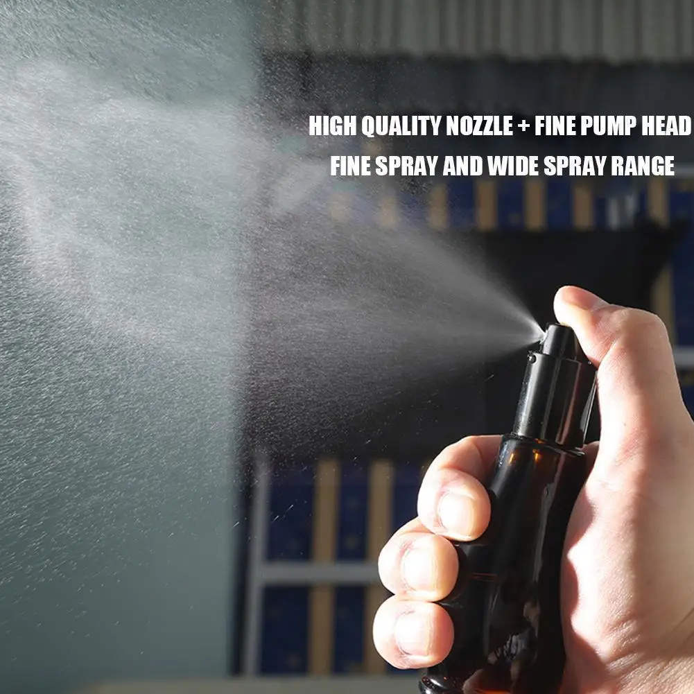 

50/100ml Empty Spray Bottle Amber Glass Travel Outdoor Spray Liquid Atomizer Refillable Cosmetic Portable Shampoo B T8p5