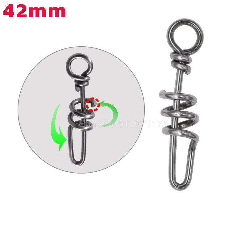 

10Pcs Fishing Connector Pin Bearing Rolling Swivel With Screwed Snap Pins Hook Tackle Accessories Ball Solid Ring Spiral Lure