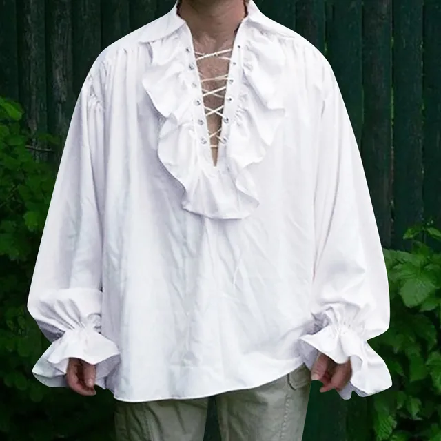 puffy white shirt mens