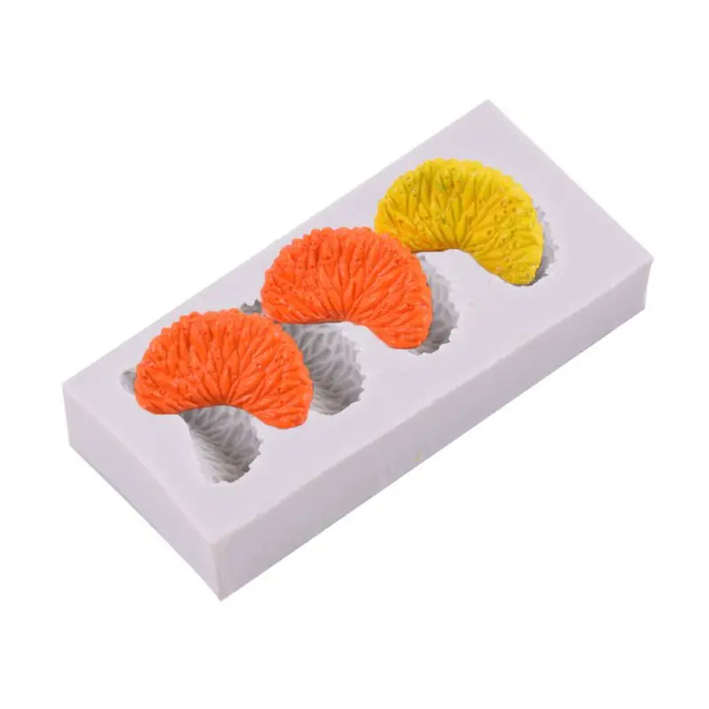

4 Cavity Tangerine Orange Slice Silicone Mold Fondant Icing Mould DIY Cake Decor