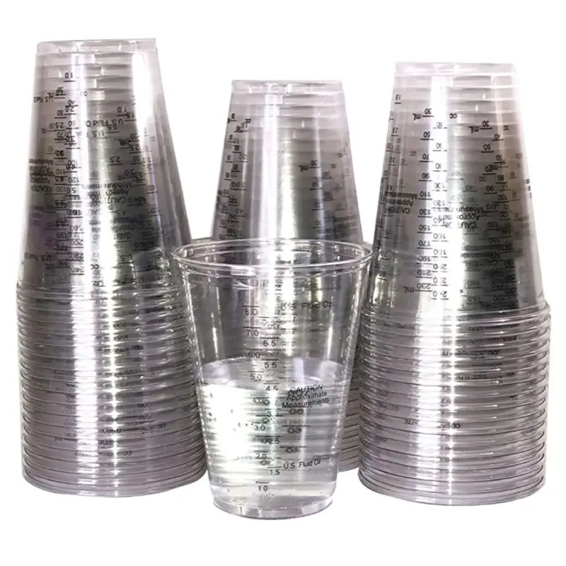 

Disposable Measuring Cups for Resin 8oz Clear Plastic Measuring Cup for Epoxy Resin Art Graduated Measure in ml and OZ