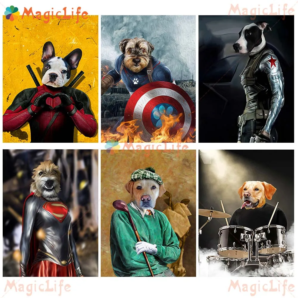 Настенный постер в скандинавском стиле с забавными героями собаками животными