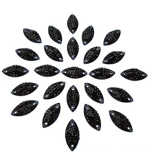 200ps 400ps 7x15mm Black Boat Shape Sew on Clothing Crystals Loose Rhinestones Beads For Design Clothes Wedding Prom Costumes - купить по