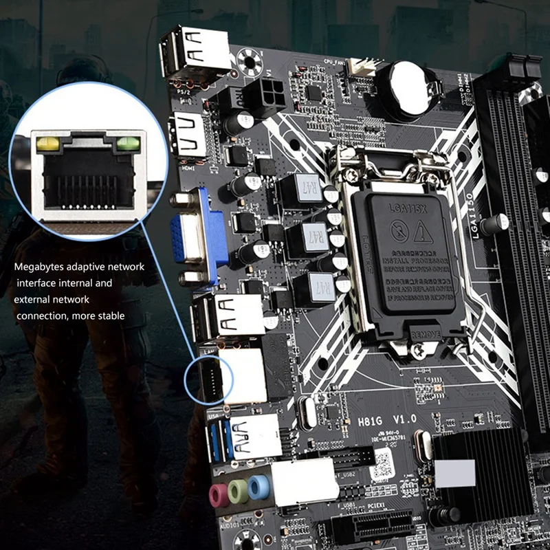 Системная плата H81G поддерживающая Core Celeron/Pentium E3 V3 LGA1150 полный комплект игровых