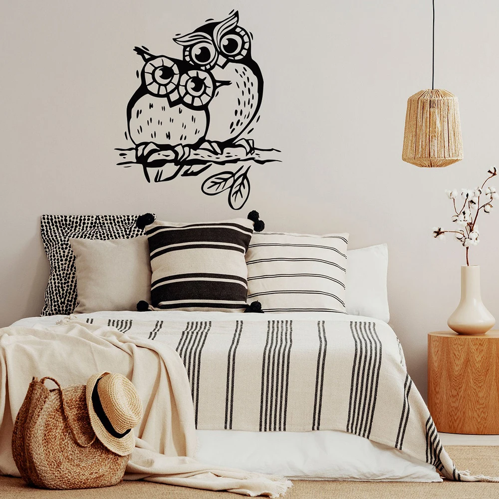 

Owl Wall Decal Love Birds Mommy and Me Nursery Decor Vinyl Sticker for Kids Room Children Bedroom Decoration Wallpaper X317