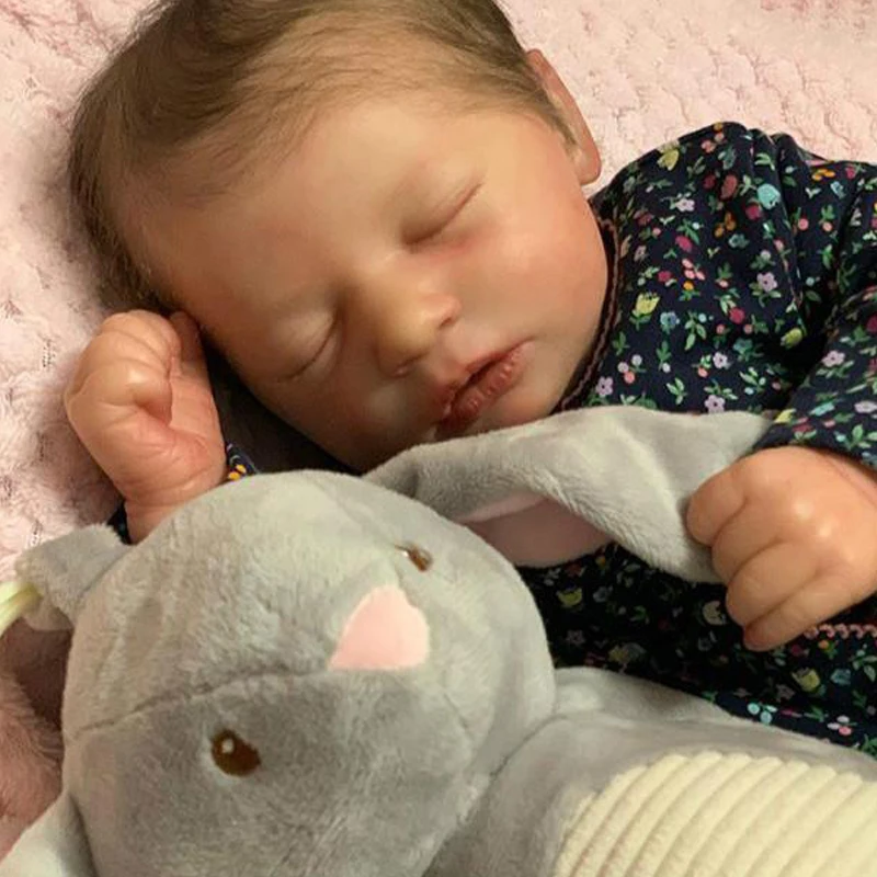 

Taoxiaolu Bebe Reborn Kit 18.5 Inches Reborn Baby Vinyl Kit Skya Sleeping Unpainted Unfinished Doll Parts DIY Blank Reborn Dolls