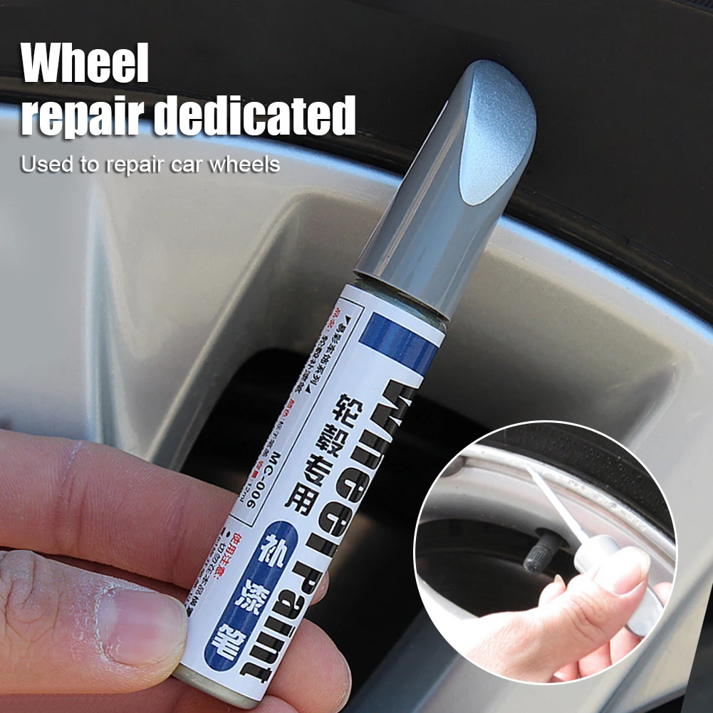 

Car Wheel Hub Scratch Repair Paint Pen Aluminum Alloy Silver Hub Repair Pen Fast Dry Waterproof Car Scratch Remover