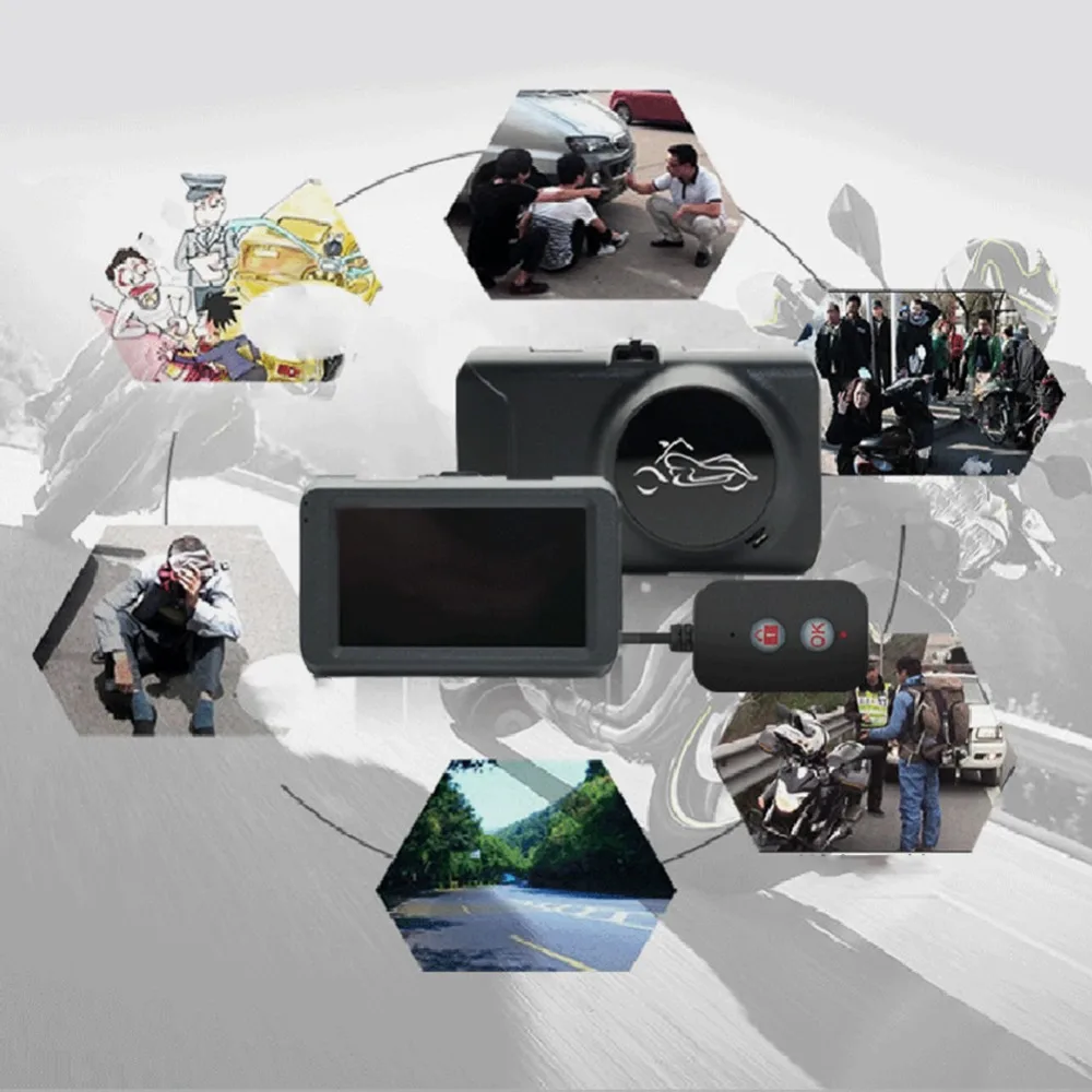 Мотоциклетная камера DVR локомотив рекордер передний и задний двойной объектив видеорегистратор с двухтрековой записью скрытый рекордер вождения