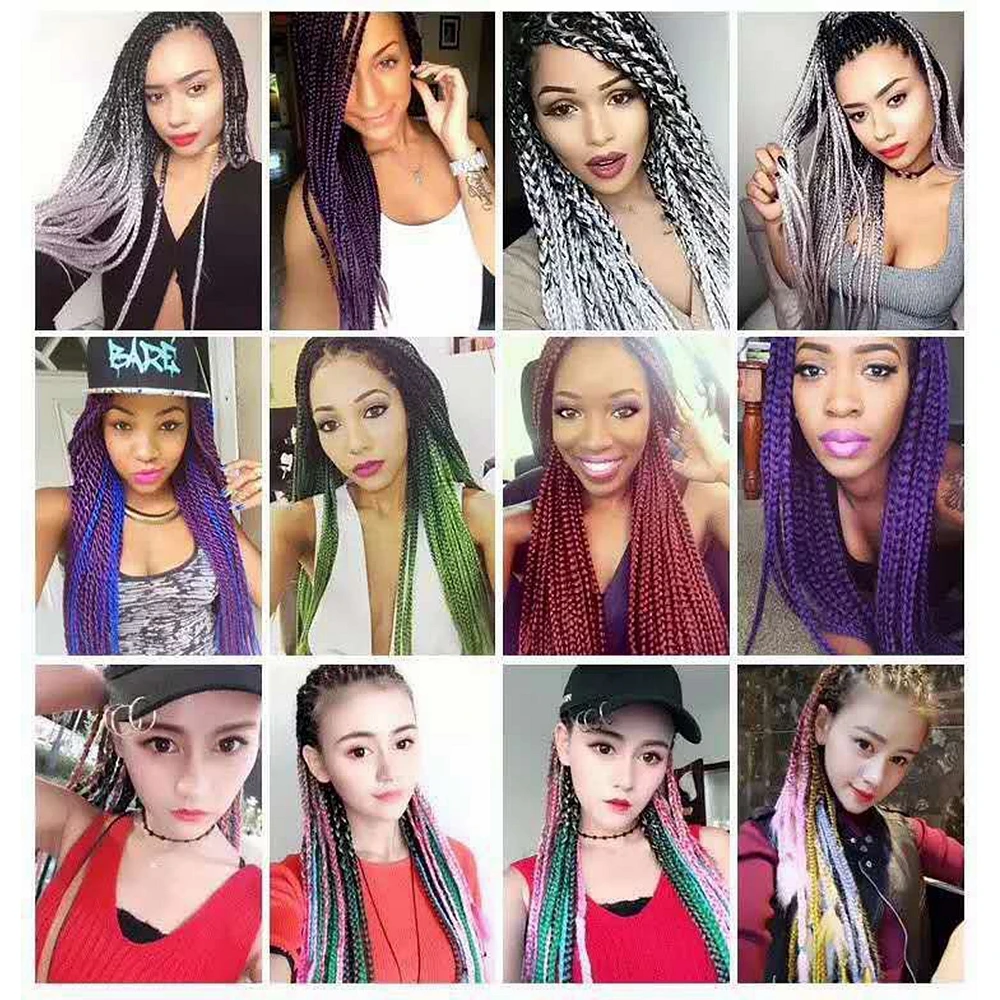 

40inch Jumbo Braid Hair Synthetic Braiding Ombre Jumbo Hair Extension For Women DIY Hair Braids Crochet Box Braids Ombre Colored