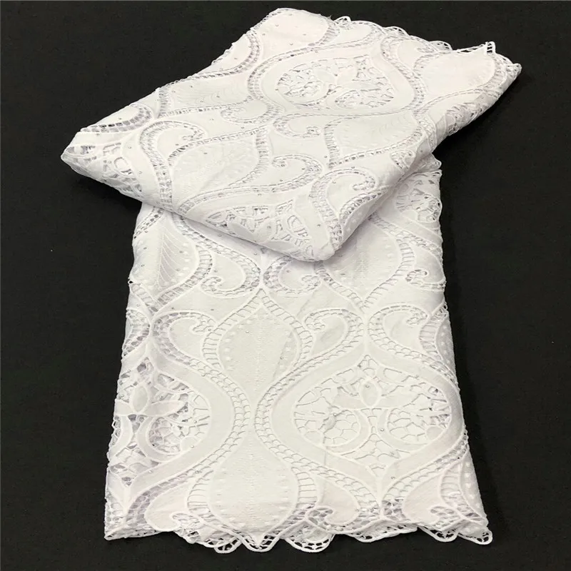 

Latest High Quality African Tulle Guipure Cord Lace Fabric Embroidery Nigerian Lace Fabrics For Wedding Party run20-86