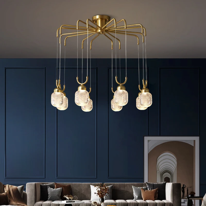 Скандинавская Современная медная стеклянная люстра G9LED светильник ПА для