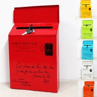 iron lock letter box vintage wall mount mailbox mail postal letter newspaper box hot garden supplies