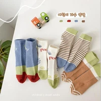 1 12 year 4pairslot spring and summer cartoon letter mesh socks boys combed cotton childrens socks