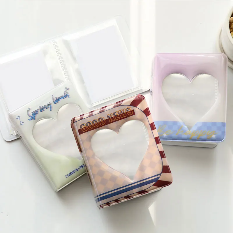 

3 Inches Photo Album Vintage Hollow Love Model Mini Album 64 Pockets Photocard Holder Album Photo Card Holder Albums For Photos