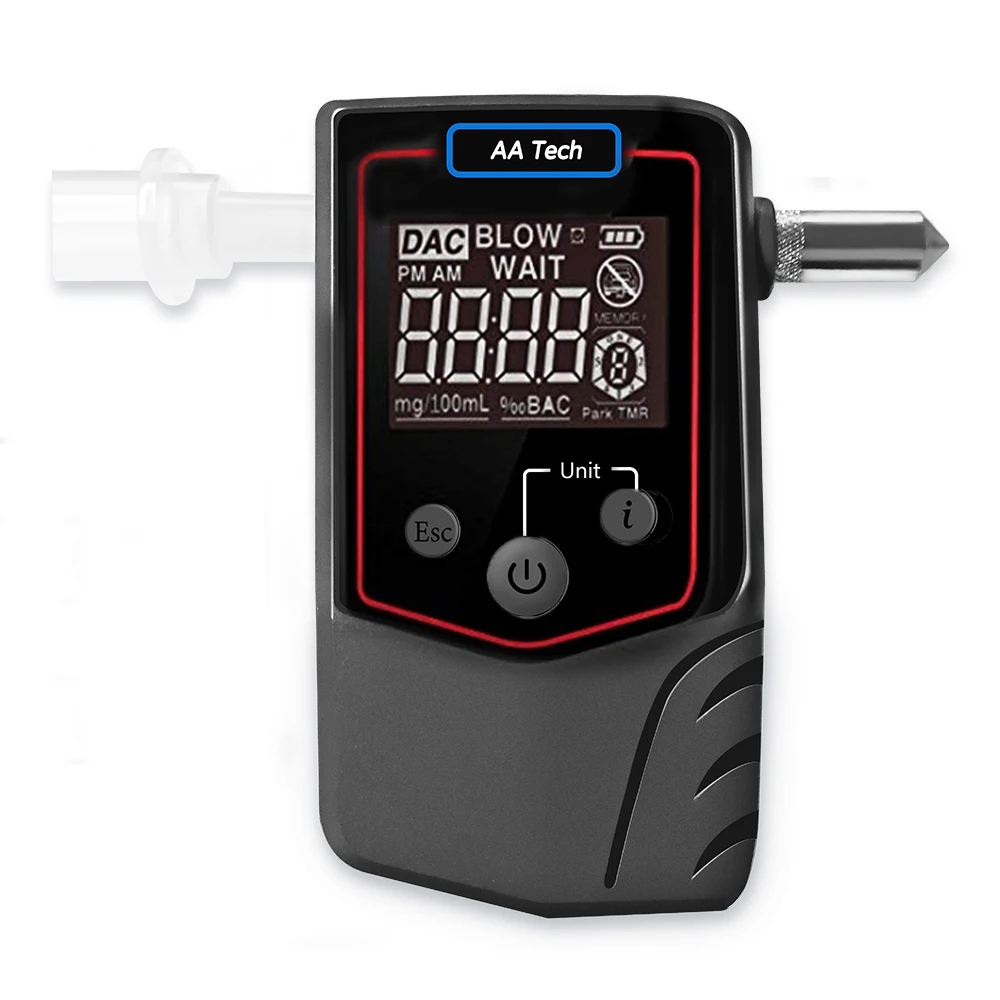 

New High Accuracy Breathalyzer with Window Breaker Rechargeable Alcohol Tester Breath Analyzer To Test Alcohol Real Time Clock
