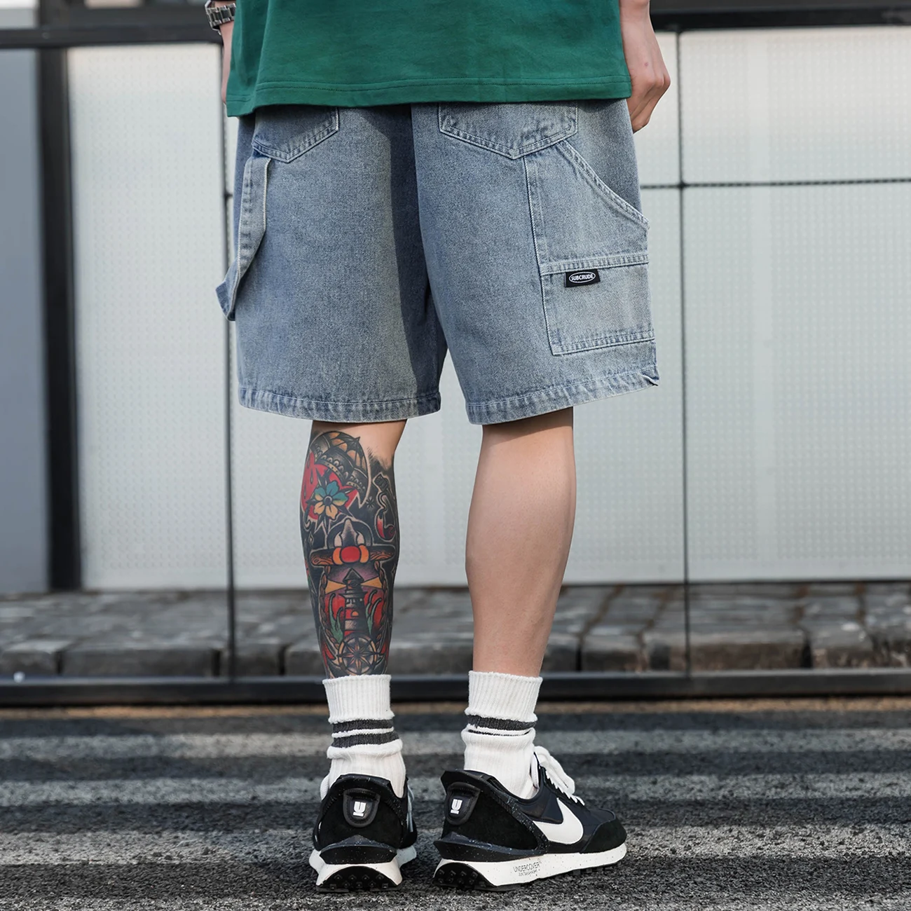 2021 Summer Harajuku Hip Hop Denim Shorts Cartoon Comics Print Streetwear Short Jeans Mens Casual Baggy Pant | Мужская одежда